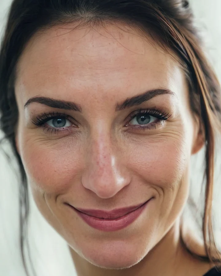 Close portrait showing a controlled change in expression