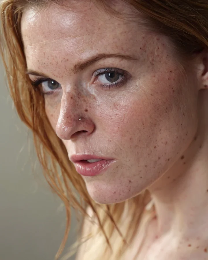 Adult AI portrait enlarged with crisp reconstructed edge detail at print resolution